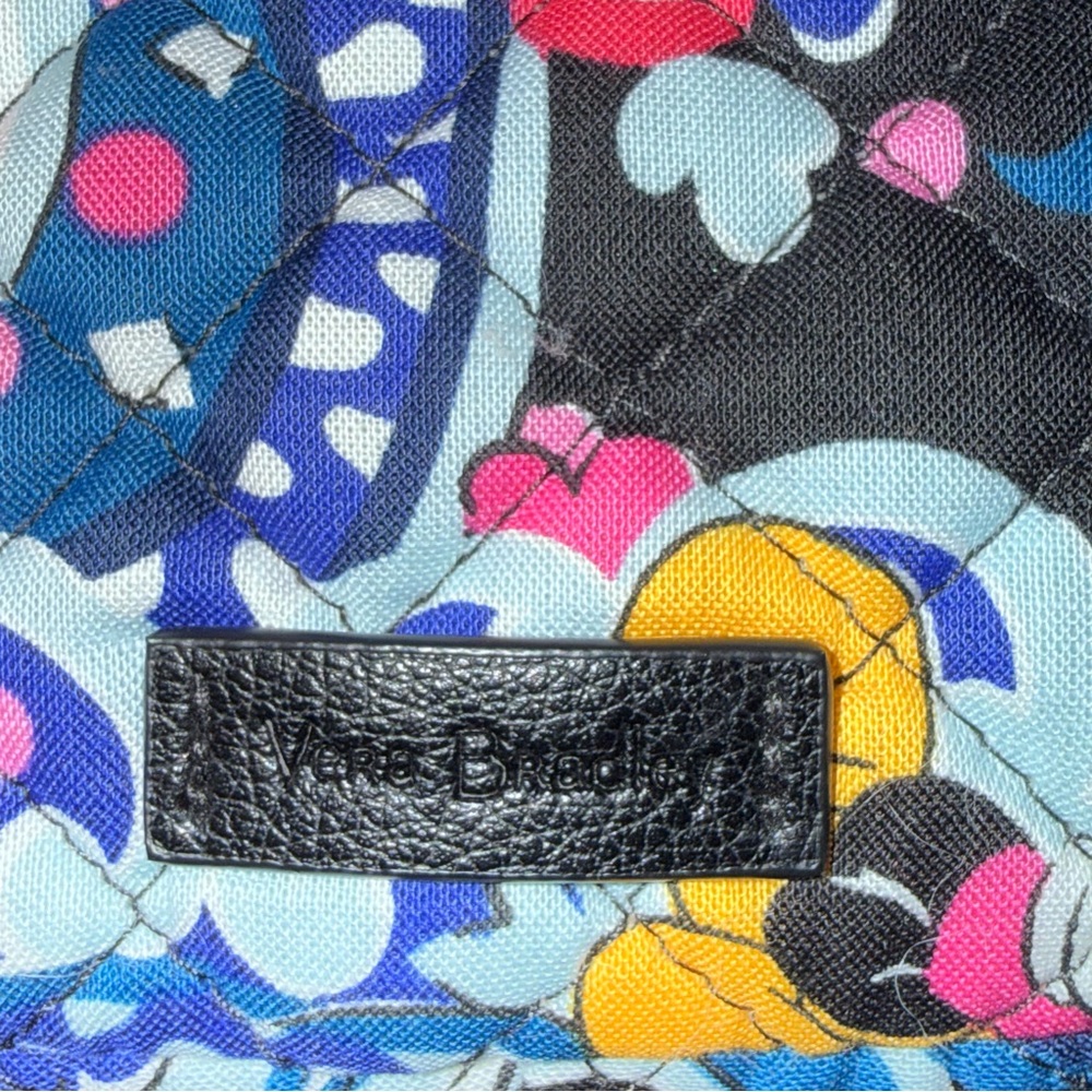 Vera Bradley Disney Mickey Mouse Zip Paisley Carson Cellphone Crossbody Bag - Picture 6 of 9